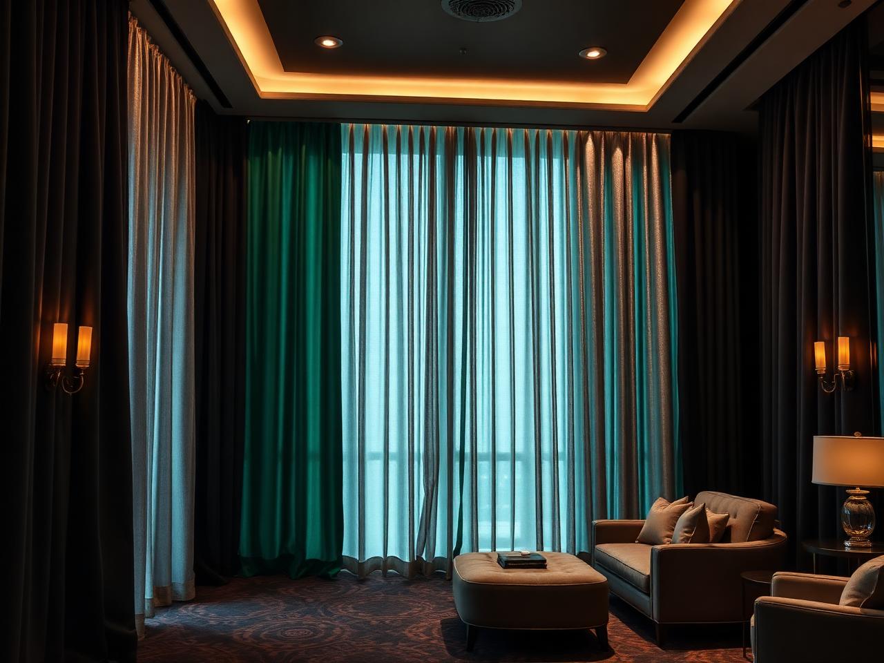 Curtains for casino interiors